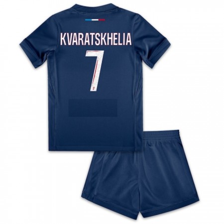 Paris Saint-Germain Kvaratskhelia 7 Domácí 2024-25 - Dětské Fotbalové Dresy (S/S)